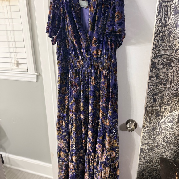 Anthropologie Dresses & Skirts - Anthropologie “The Somerset” Purple and Gold Floral Maxi Dress